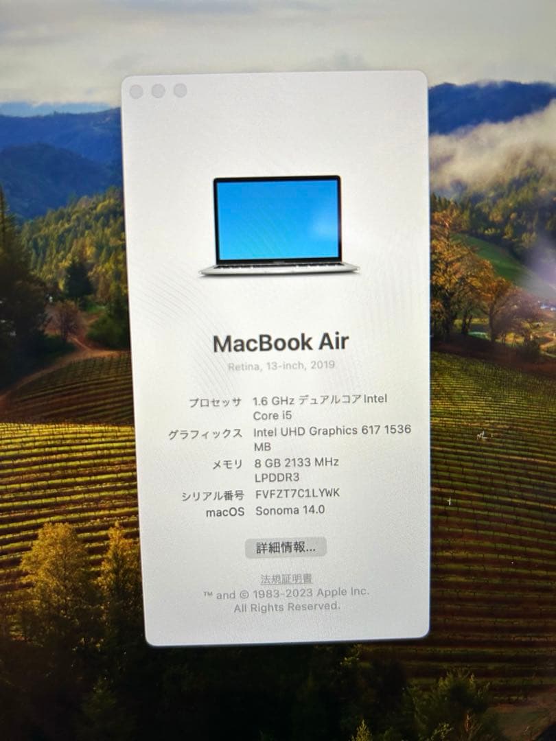 【超美品】Apple MacBook Air 2019 Core i5
