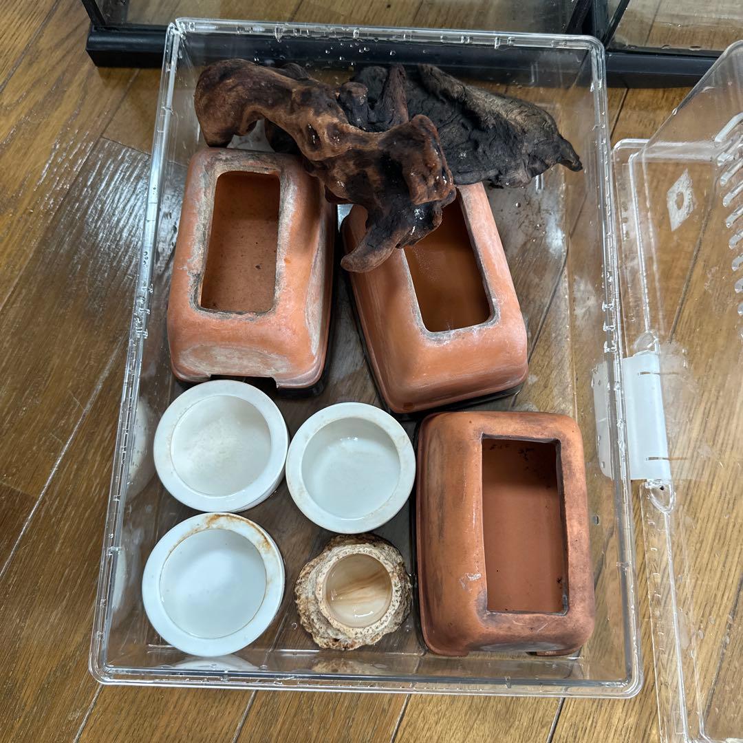 爬虫類飼育ケージ2個と付属品セット