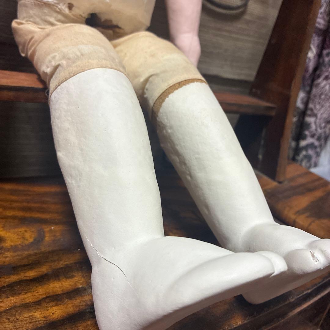 市松人形 無銘さん　赤い花柄 着物 約58cm