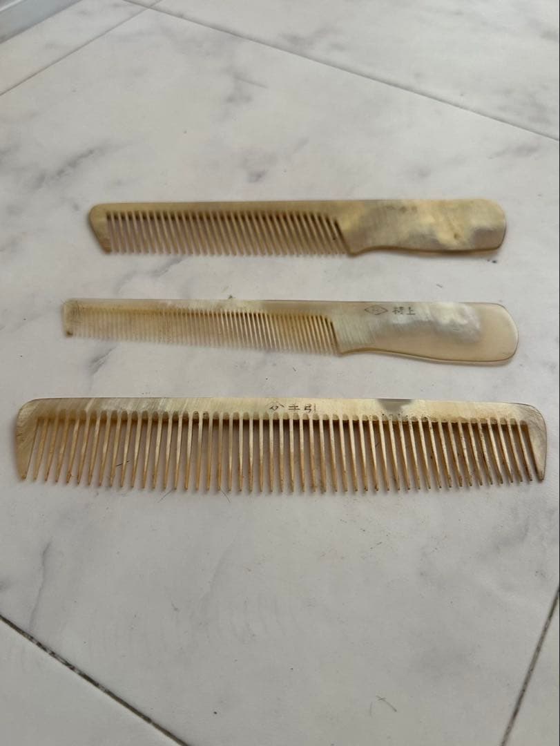 水牛の角 手引 特上 ヘアカットコーム 理容道具 希少
