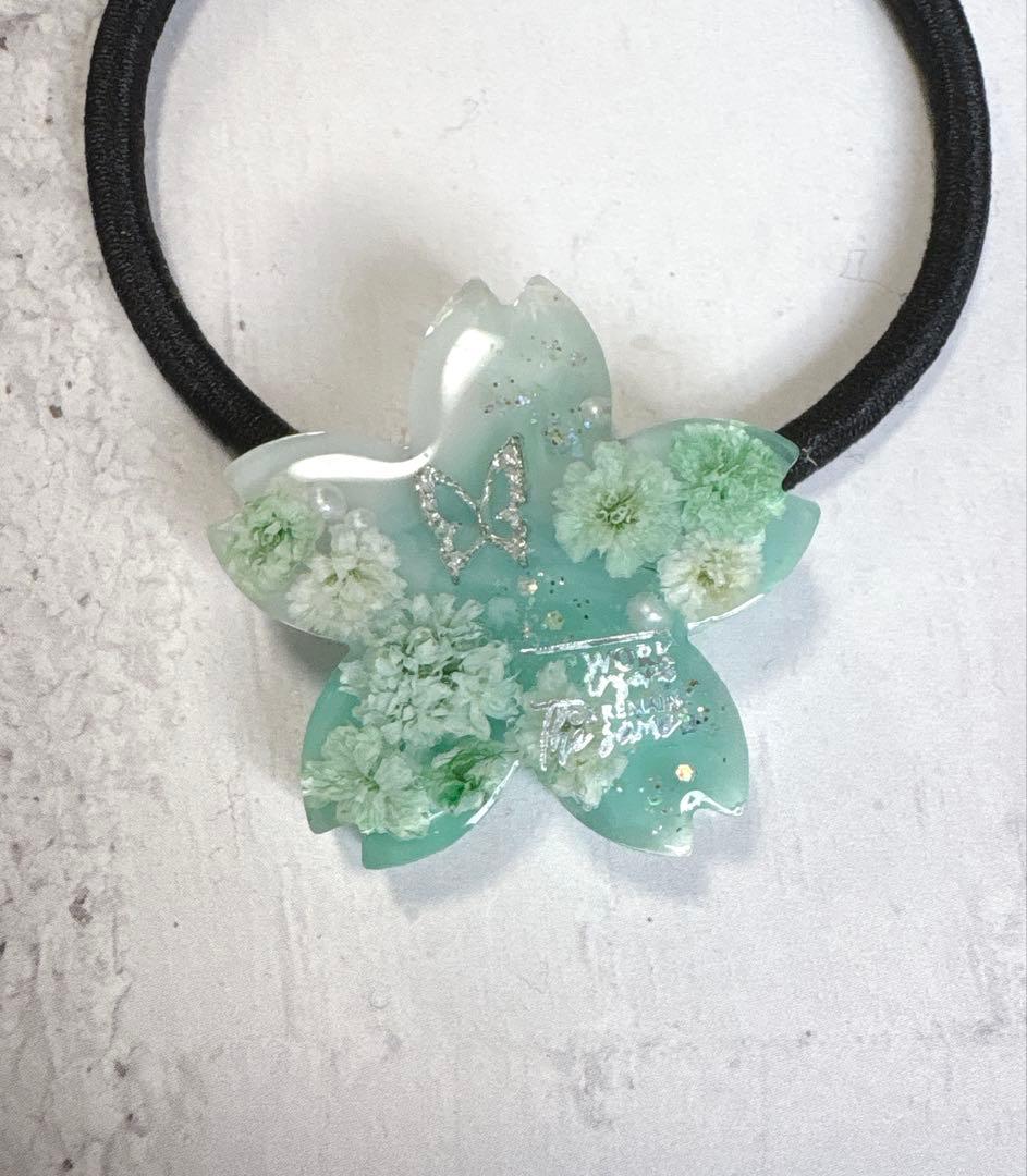 お花　レジン　ハンドメイド　ヘアゴム