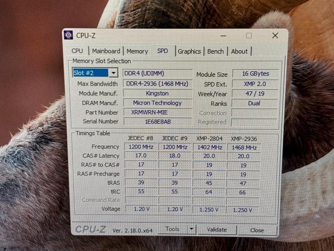 Kingston HyperX DDR4-2933 16GB×2枚 計32GB