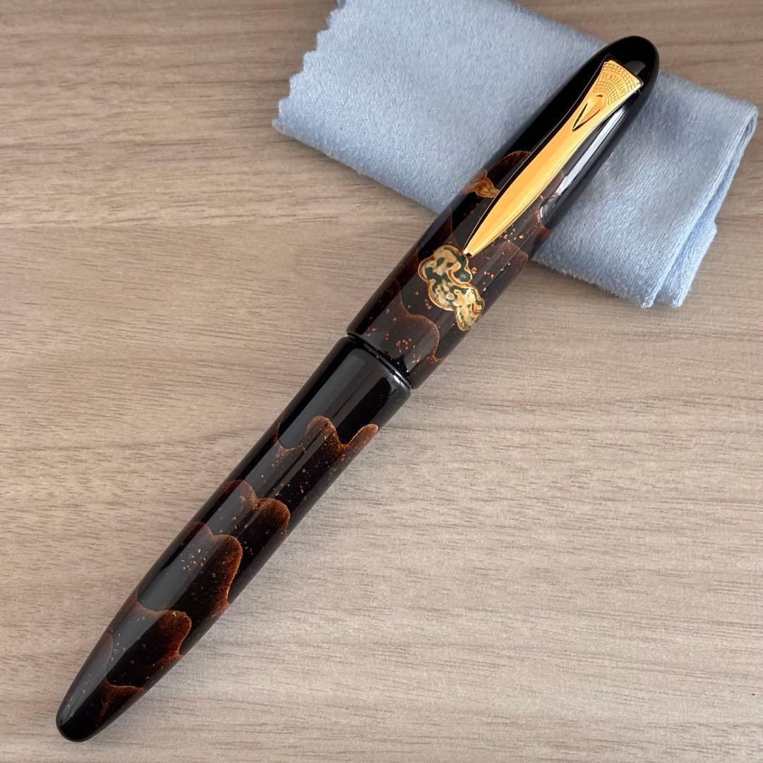 【美品！】プラチナ万年筆 銀線研ぎ八雲 18k M