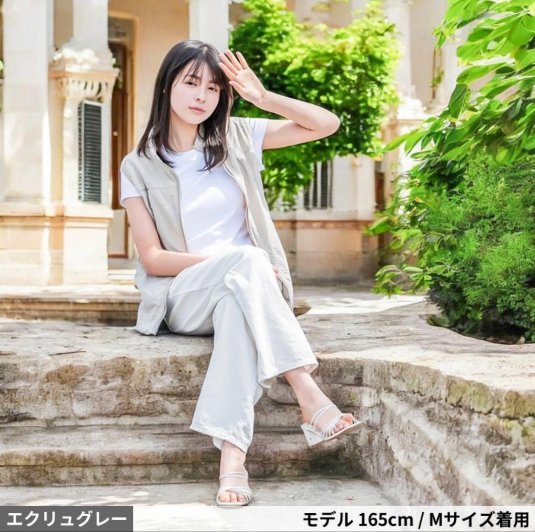 レディース　空調ベストファン付　フルセットバッテリー付　エクリュグレー Mサイズ