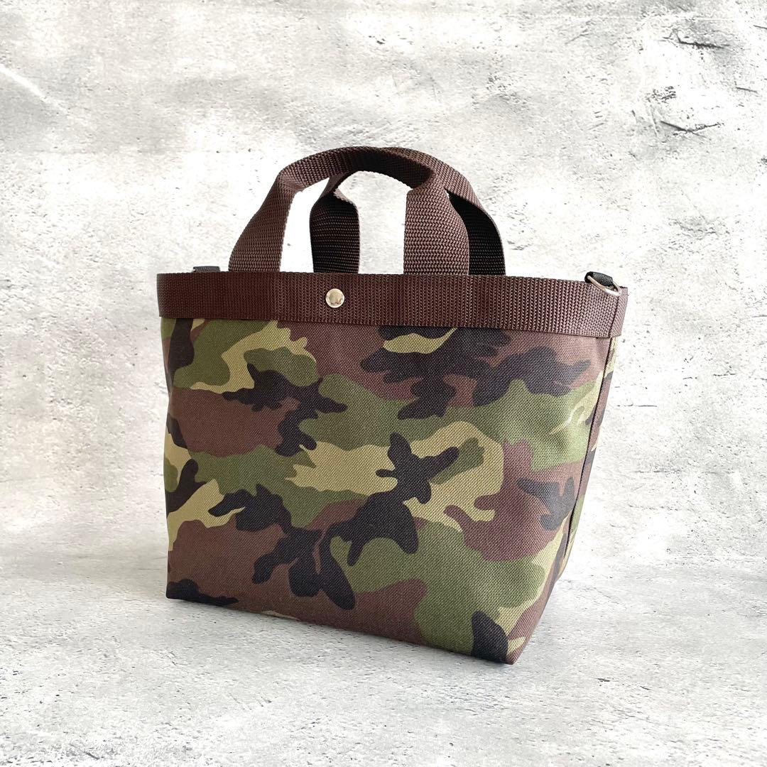 トートバッグ　コーデュラ ナイロンカモフラ　ハンドメイド　ショルダー紐込み
