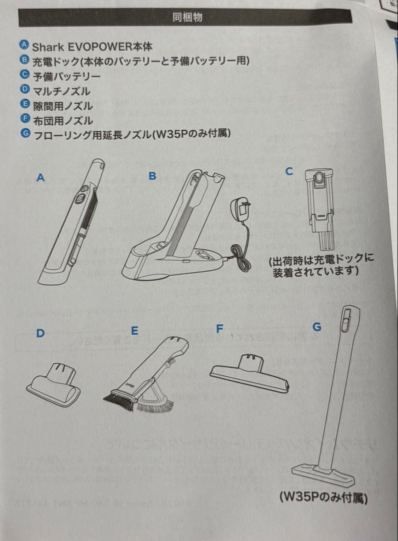 Shark EVOPOWER充電式ハンディクリーナー　W35P