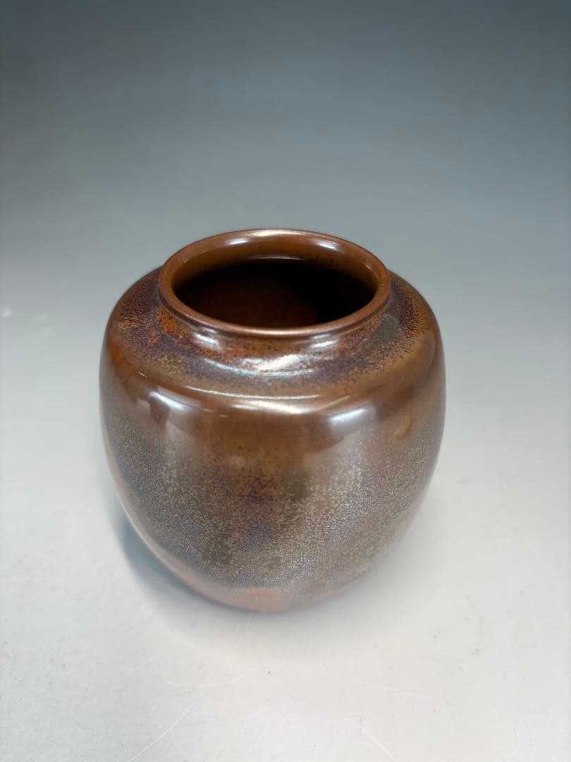 【中古品】茶道具　渡辺伸治造　名物　初花写茶入（共箱）