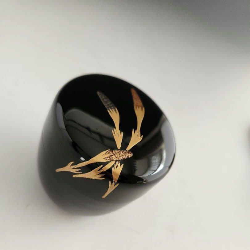 ☆セール☆　棗　つくし　蒔絵　漆　漆器　茶道　茶道具　正巳作　木箱入