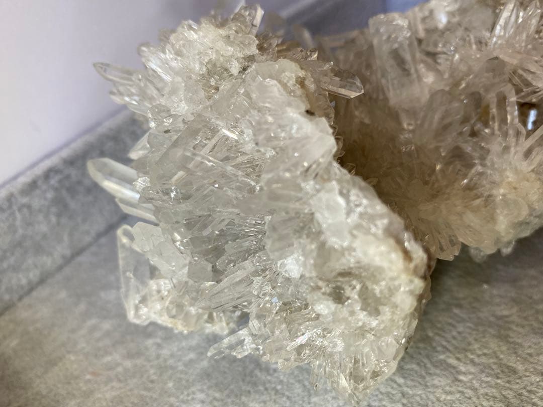 T1013-3特価★広西産　結晶花水晶クラスター　天然石原石　菊花水晶