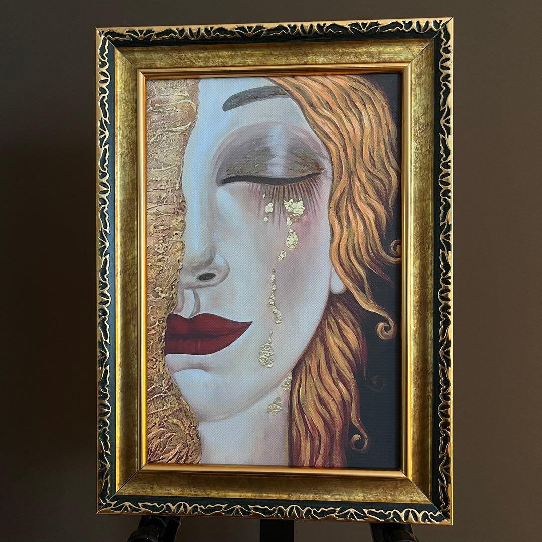 キャンバス プリントアート Golden Tearsインテリア 額付き 絵画