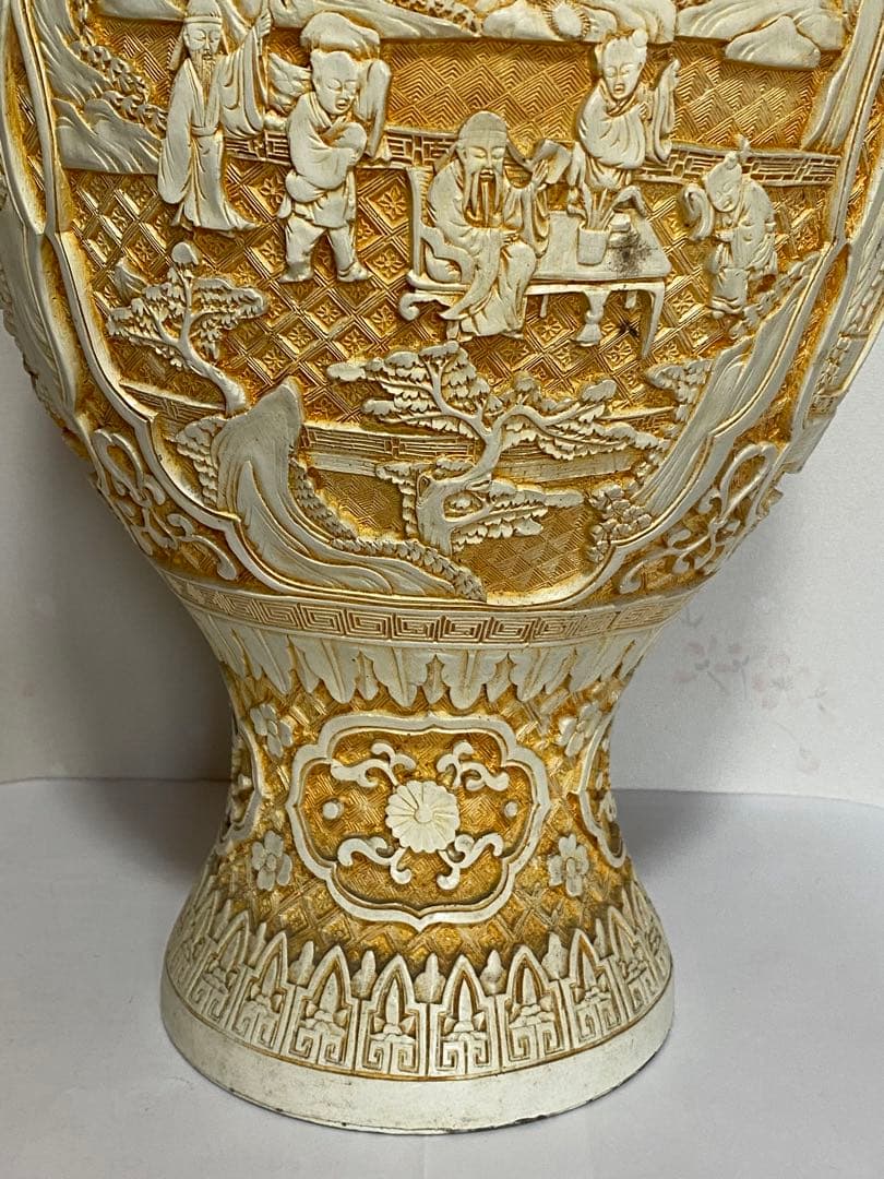 ♦ 中国美術伝統工芸品 楼閣山水 瓶 置物飾り美術品 ディスプレイ 骨董品