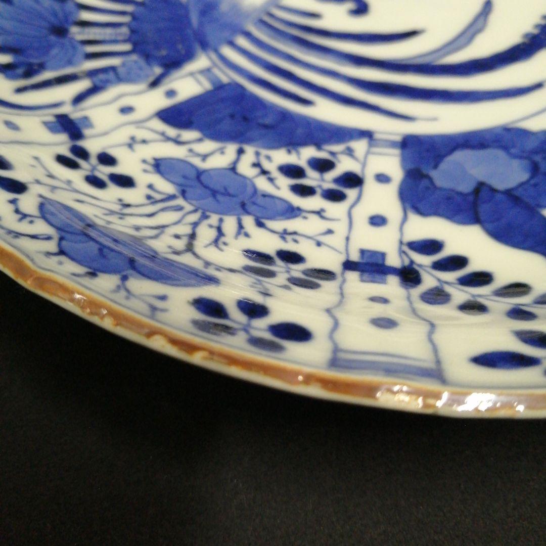 美品　古伊万里　染付 芙蓉手　 角福　大皿　アンティーク