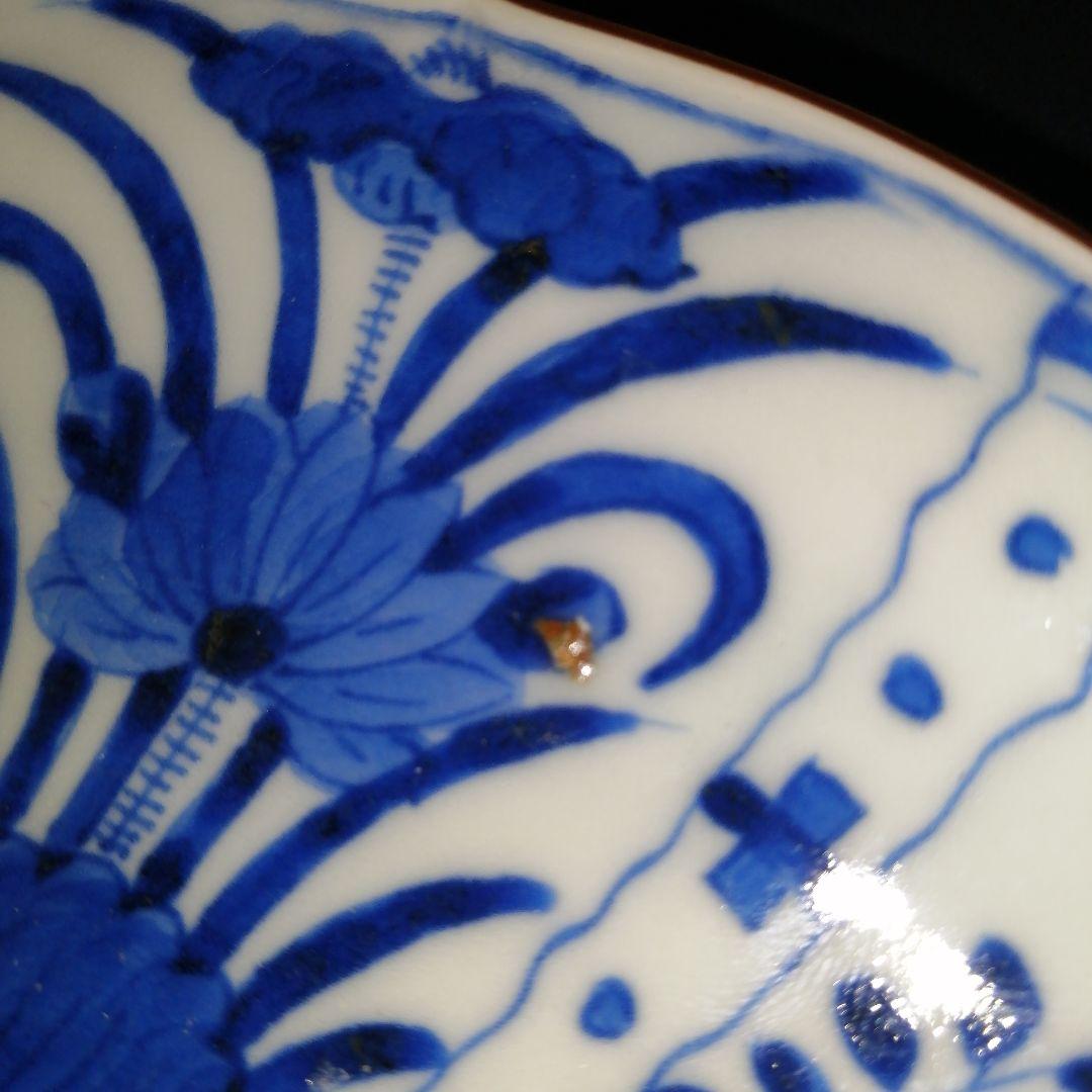 美品　古伊万里　染付 芙蓉手　 角福　大皿　アンティーク