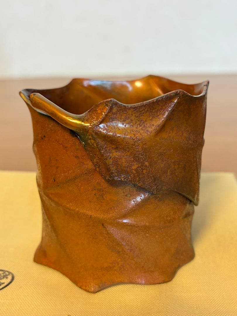 c-82 茶道具 木村清五郎造 一葉蓋置 共箱 紙箱