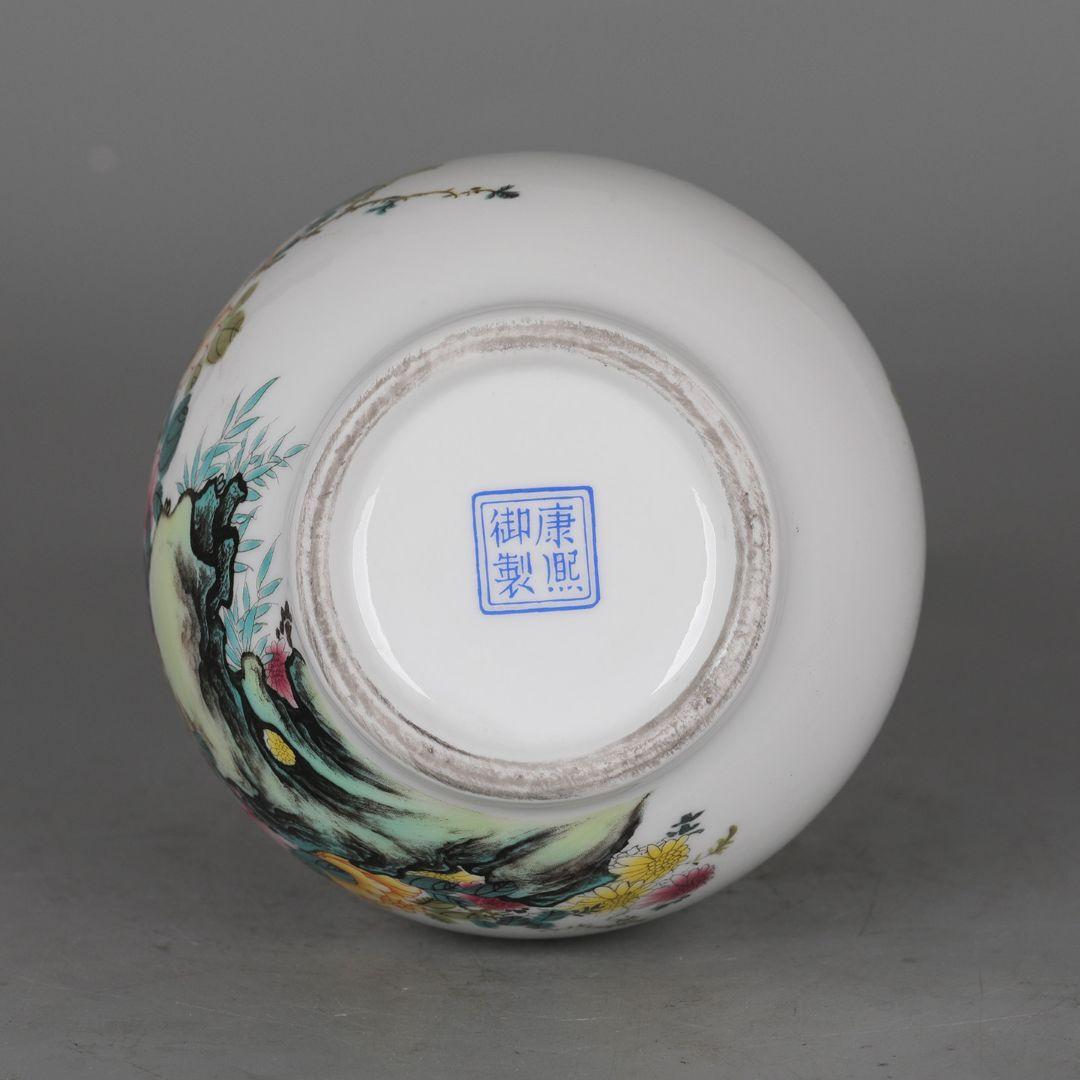パステル花鳥紋玉壺春瓶 花瓶 景徳鎮陶磁器 装飾品 現代工芸品 美術品 置物