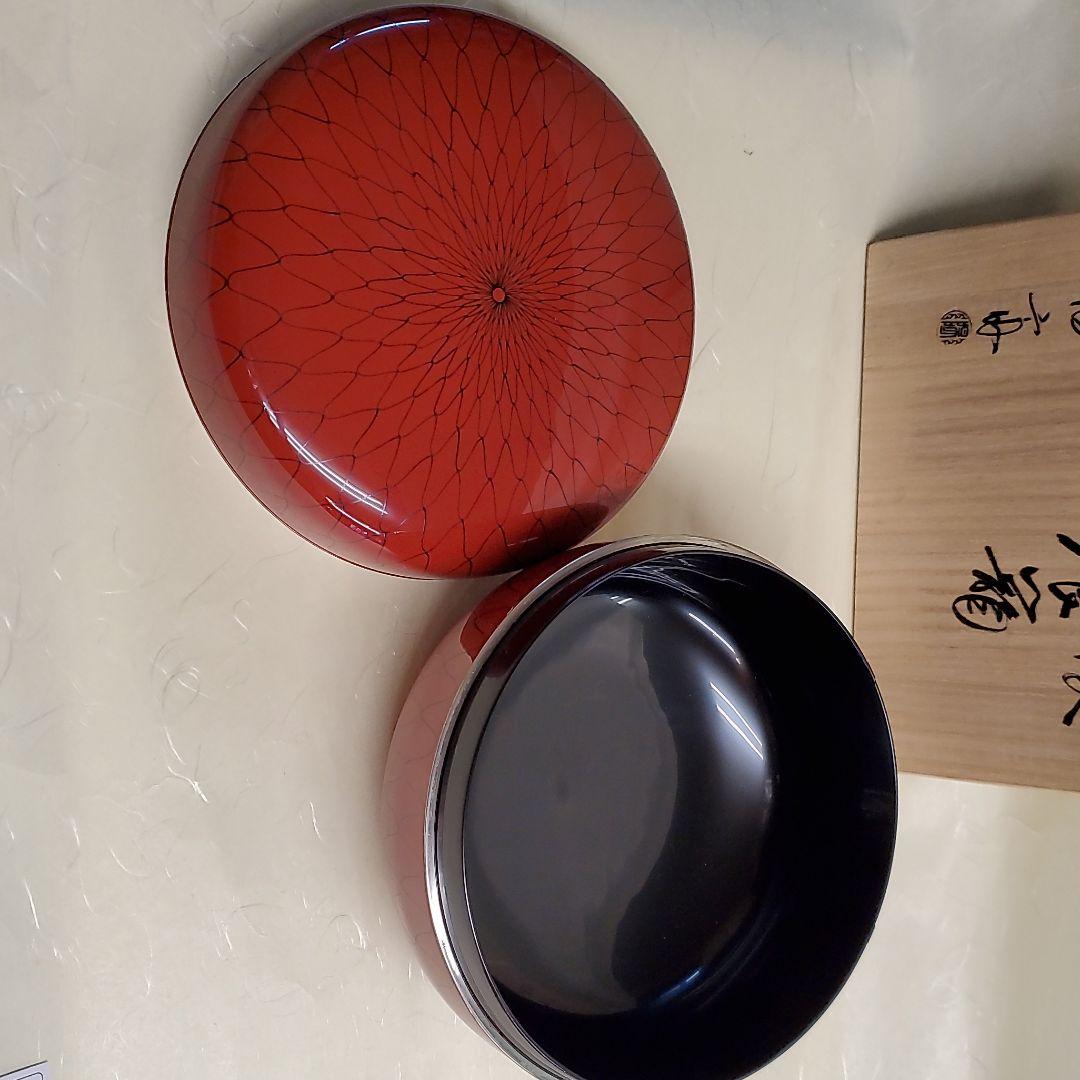 喰籠　黒網目　朱塗　錫縁　岡本陽斉