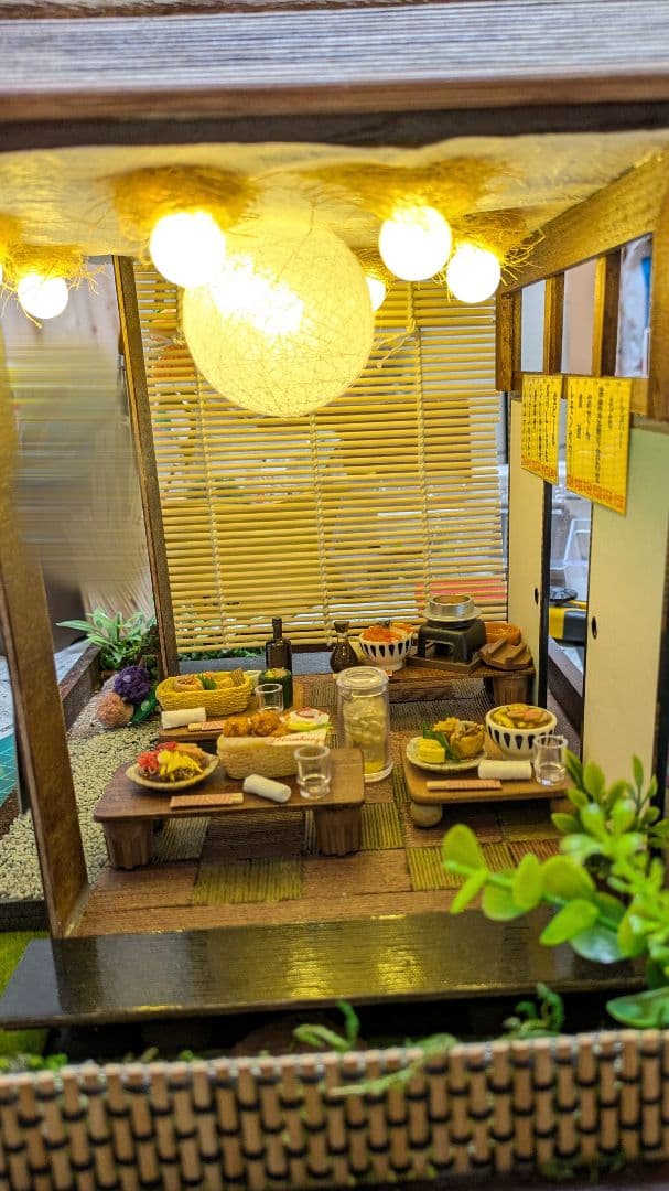 ミニチュアハウス　ハンドメイド　和居酒屋ドールハウスコンコンブル