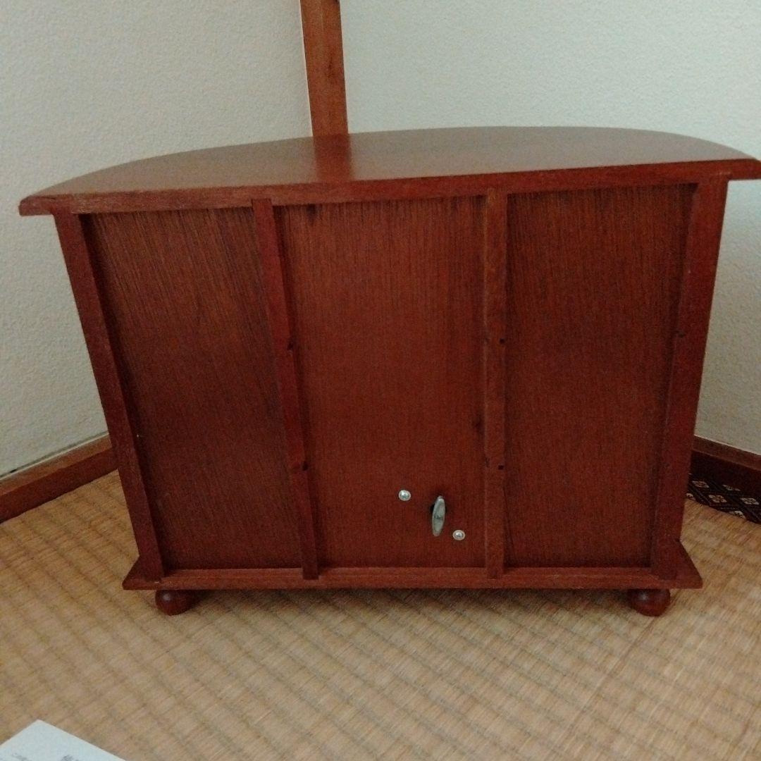 美品　茶屋産業　アクセサリーケース　オルゴール付　アンティーク　ビンテージ　木製