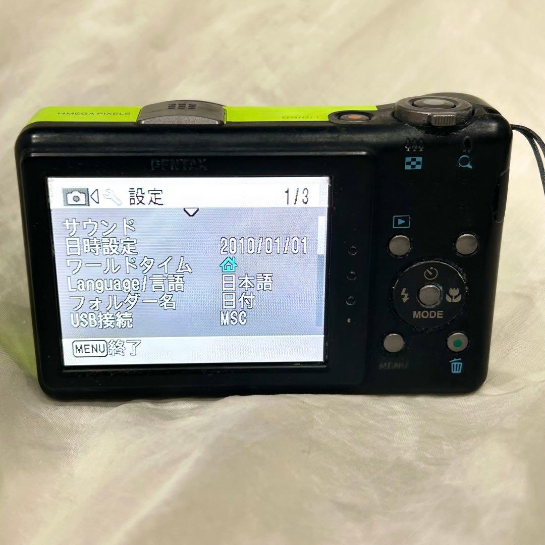 【可愛いコンデジ】PENTAX optio RZ10 ライムグリーン　動作確認済