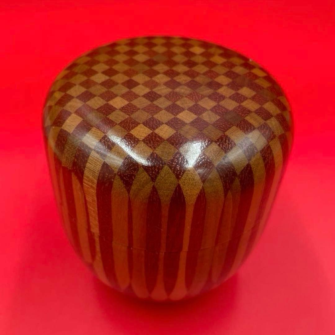 【希少】箱根寄木細工 ムク作り 棗・香合　セット 鷹の巣 伝統工芸 茶道具