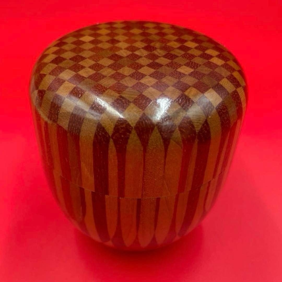 【希少】箱根寄木細工 ムク作り 棗・香合　セット 鷹の巣 伝統工芸 茶道具