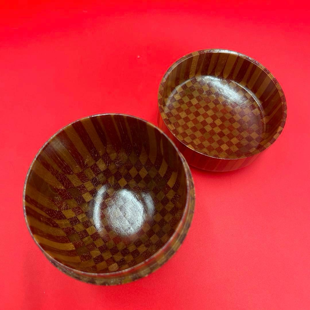 【希少】箱根寄木細工 ムク作り 棗・香合　セット 鷹の巣 伝統工芸 茶道具