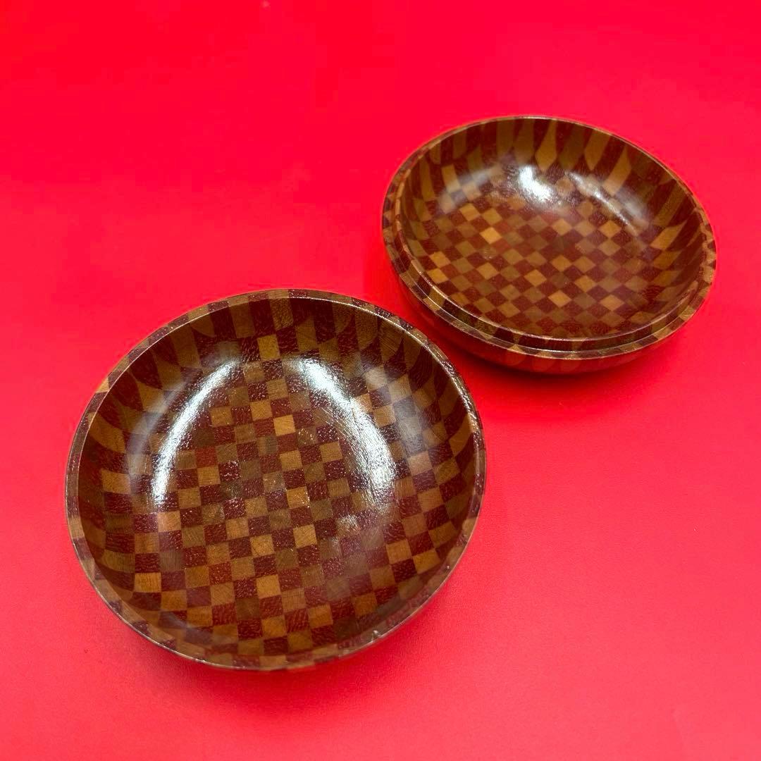 【希少】箱根寄木細工 ムク作り 棗・香合　セット 鷹の巣 伝統工芸 茶道具
