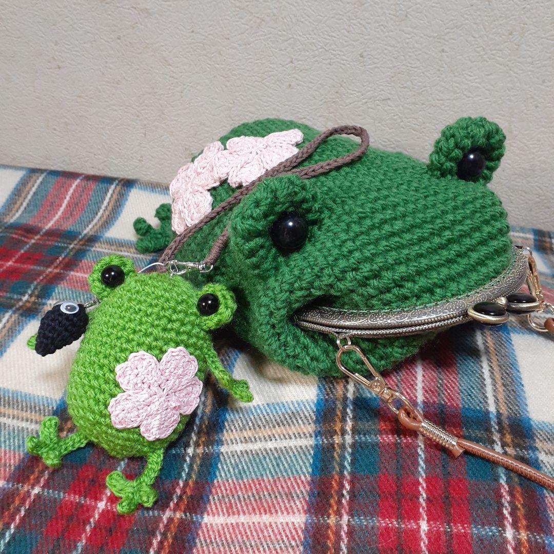 専用　ハンドメイド　かえる　がま口　バッグ　チャーム　桜