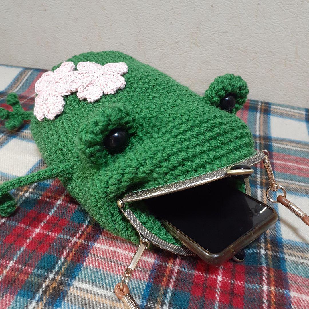 専用　ハンドメイド　かえる　がま口　バッグ　チャーム　桜