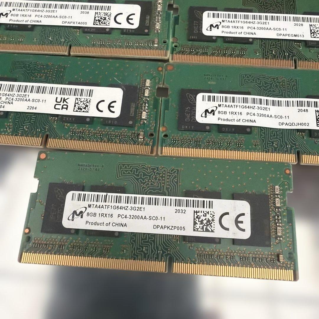 MICRON 8GB 1Rx16 PC4-3200AA DDR4メモリ9枚