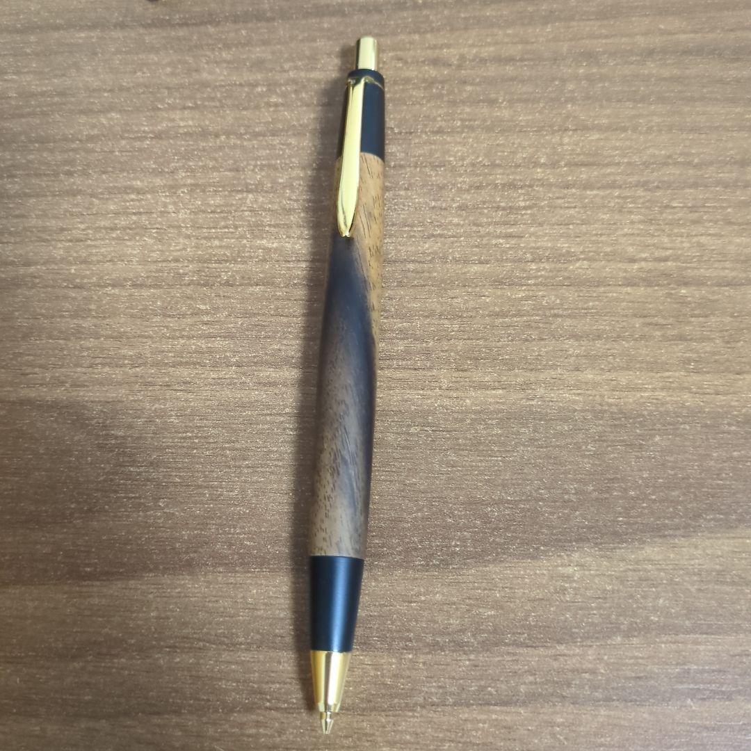 IBU【美品】野原工芸 旧型 黒柿 固定式口金 おまけ付き