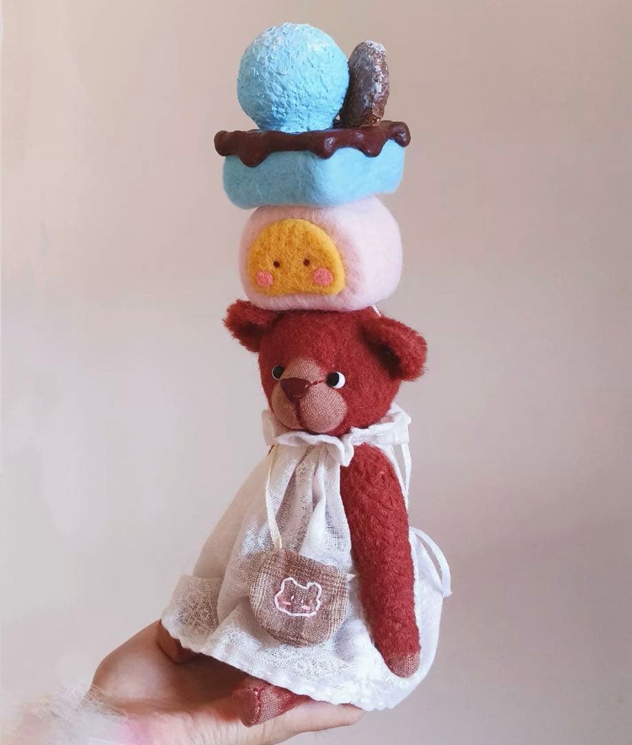 頭に乗せちゃうテディベア アーティストベア 海外作家様 ハンドメイド 熊