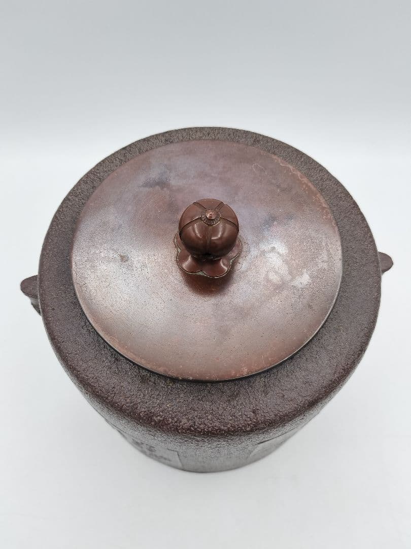 c908 風炉釜 色絵 高橋敬典 木箱 茶道具 古物