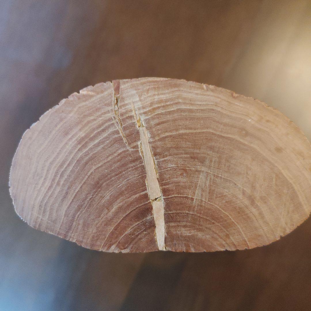 白檀フクロウの木彫り彫刻 約20cm