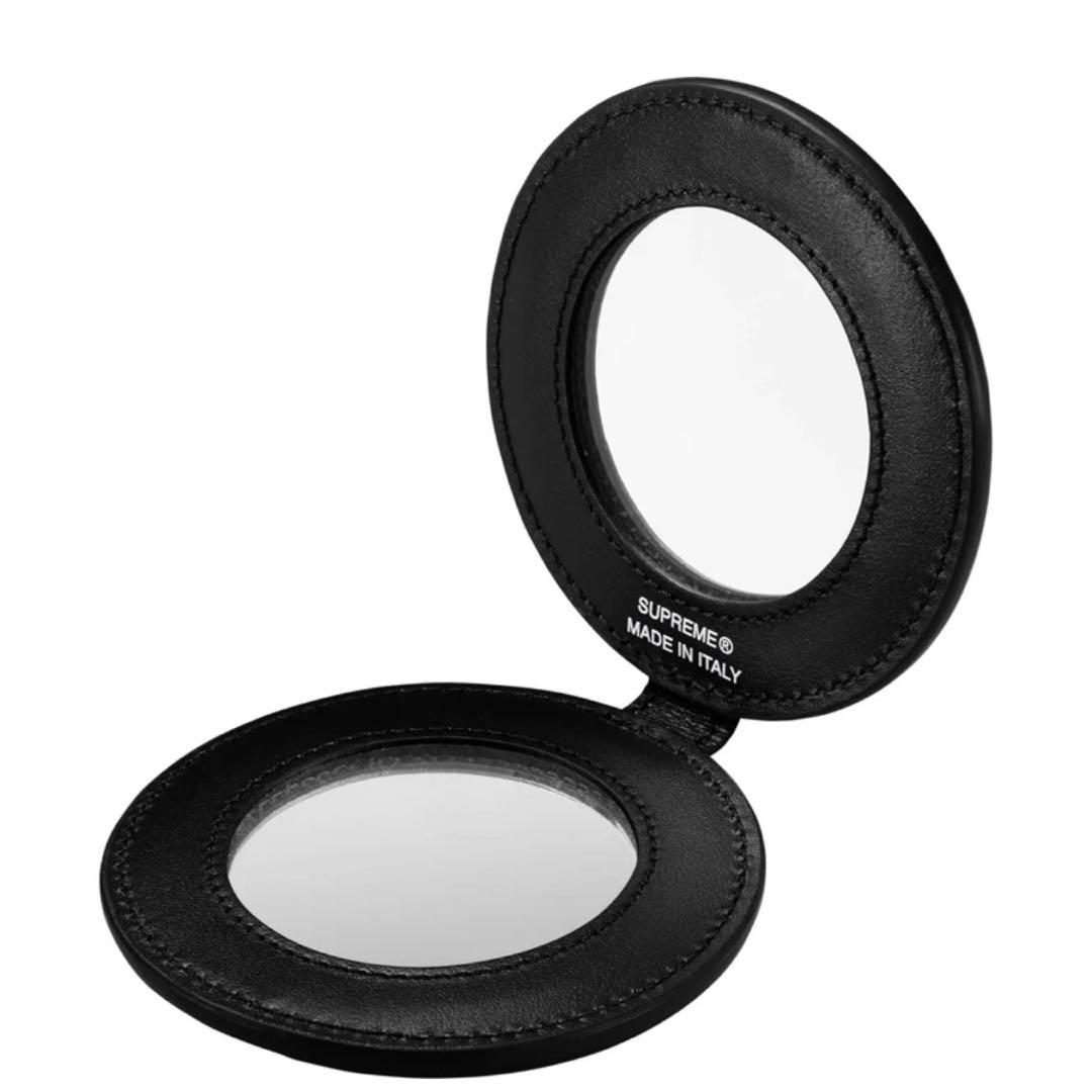 メイク道具・化粧小物 Supreme Leather Pocket Mirror Black