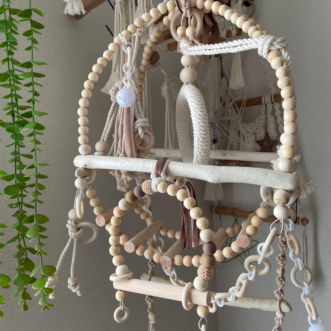 小動物□⬜︎アスレチックHOUSE⬜︎□⚪︎バードジム フクロモモンガ インコおもちゃ