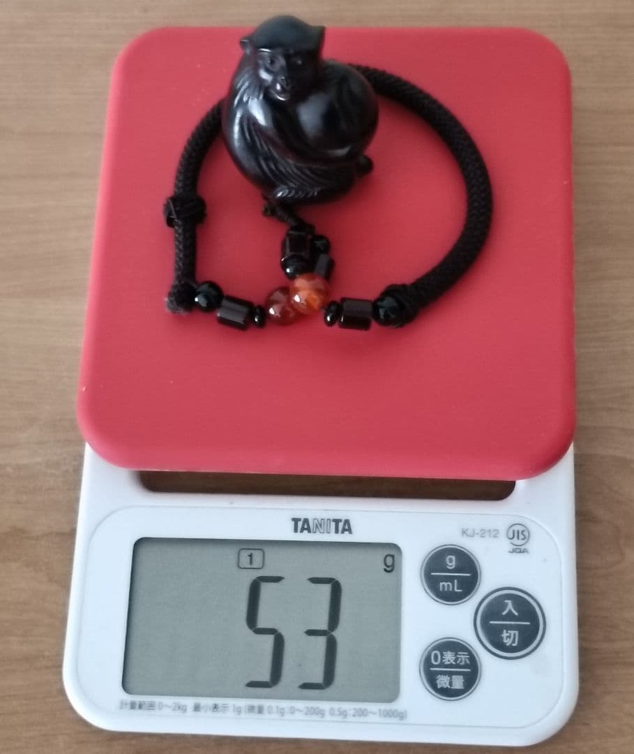 木彫 根付 猿 栗 　柘植 時代物 提げ物