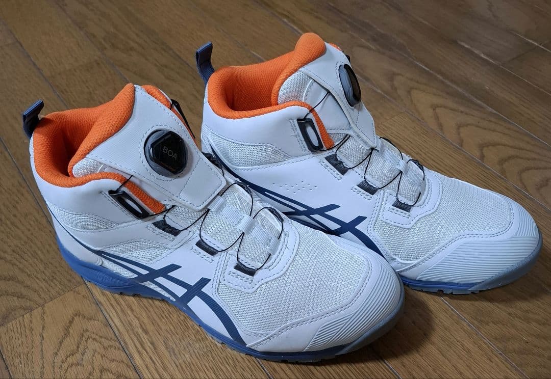 ASICS ハイカット安全靴 ホワイト/オレンジ