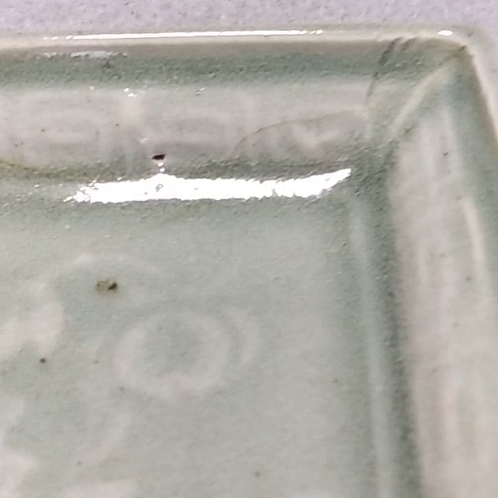 初期伊万里　初期伊万里皿　初期伊万里青磁牡丹文長皿　古伊万里　古伊万里皿