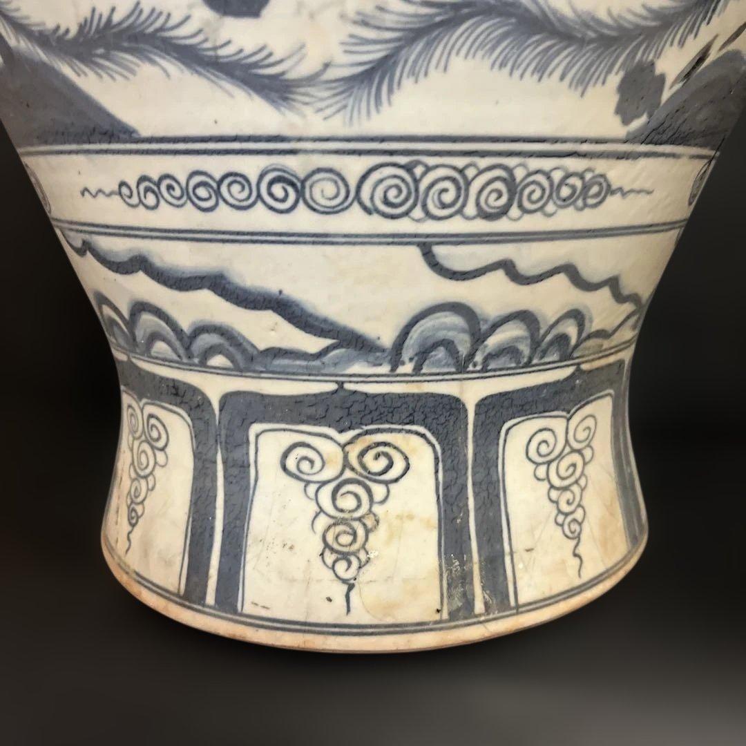 青花魚藻文大壺　古美術　骨董　中国美術　アンティーク