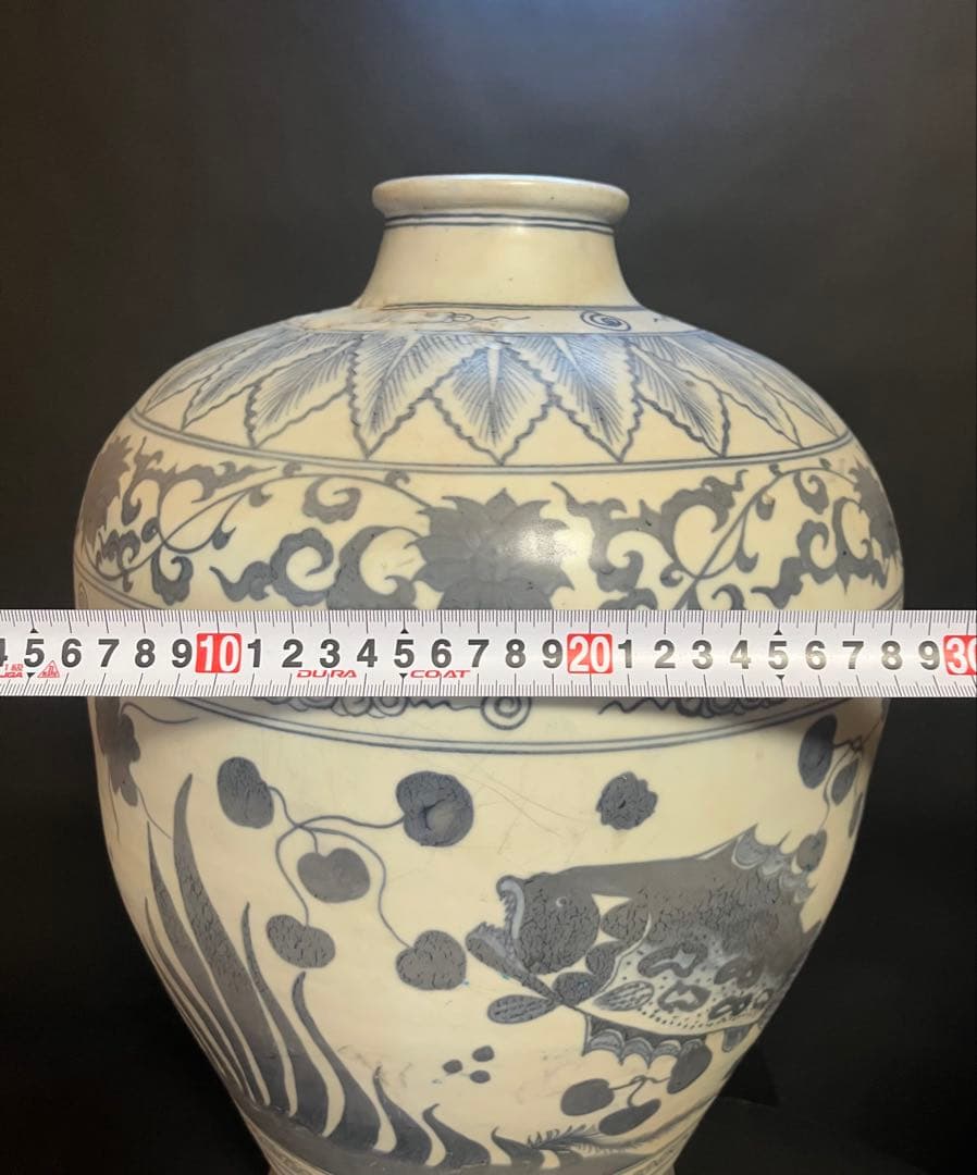 青花魚藻文大壺　古美術　骨董　中国美術　アンティーク