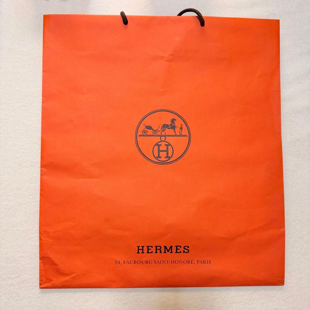 【美品希少】HERMES エルメス オレンジ ショップ袋 7枚 42 × 47
