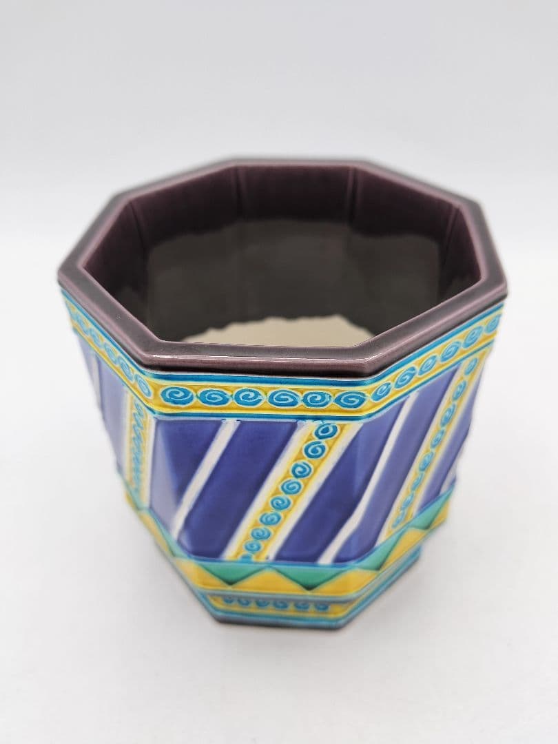 d001 【未使用品】火入 八角 渦文 中村翠嵐 木箱 茶道具