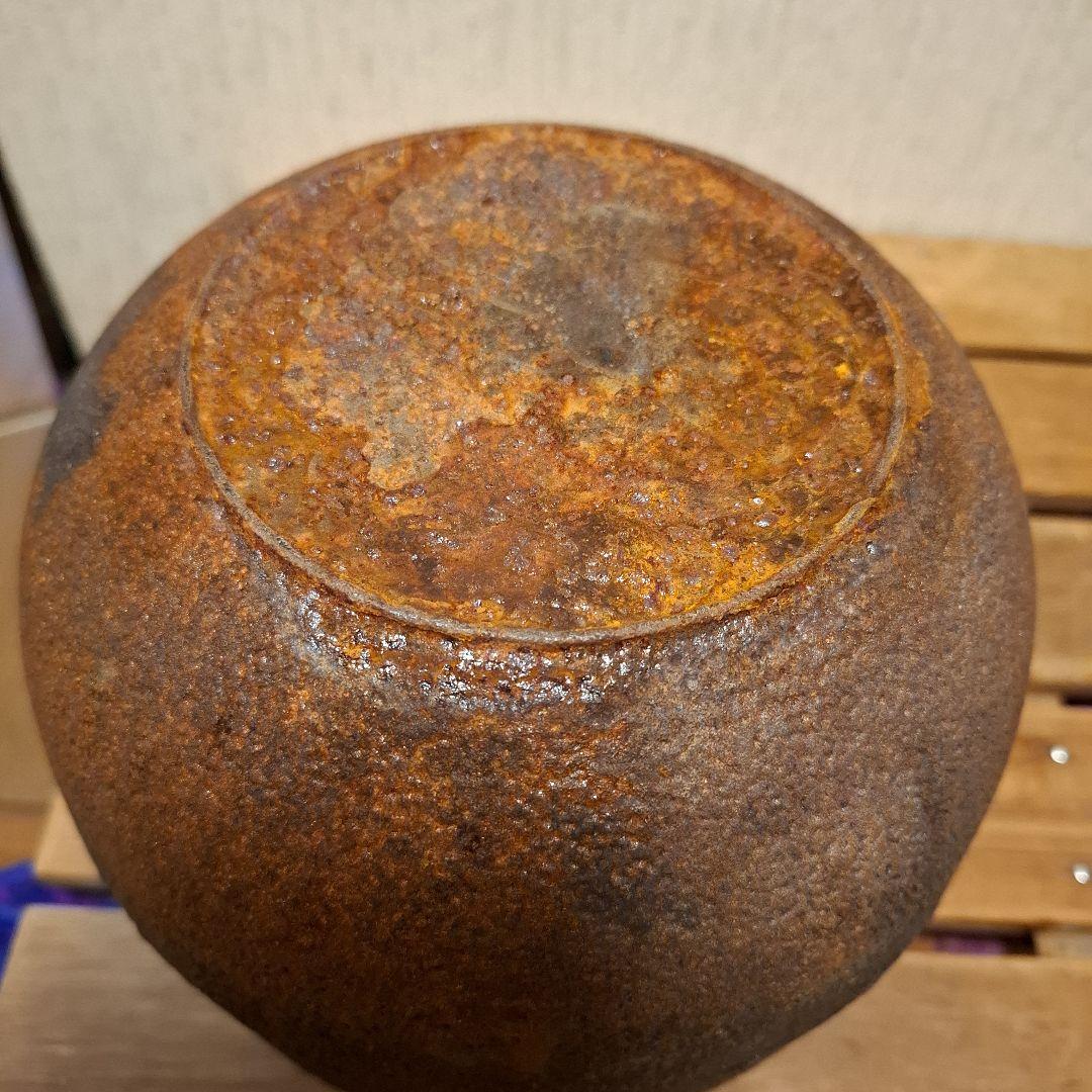【茶道具】阿弥陀堂釜　鉄釜　茶釜　風炉窯　茶道　金属工芸品