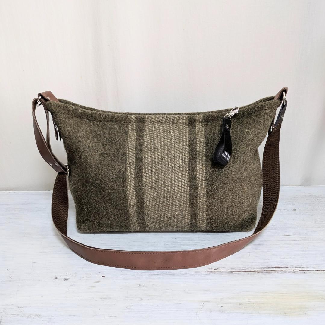 ハンドメイド＊Italian　army　woolblanket×牛革他＊２WAY
