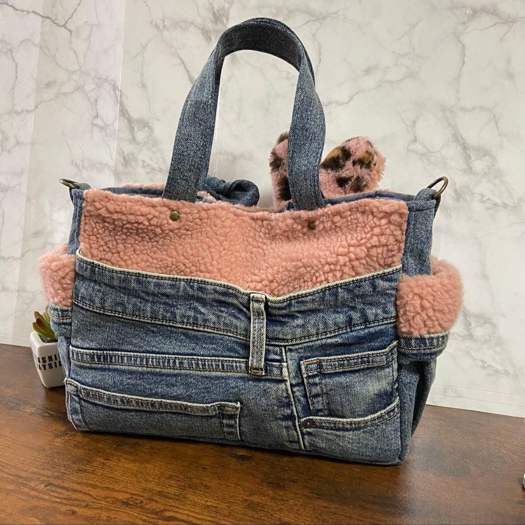 ち*こ様 コヤンイサムチョン デニムリメイク【トートバッグ】ハンドメイド ひょう
