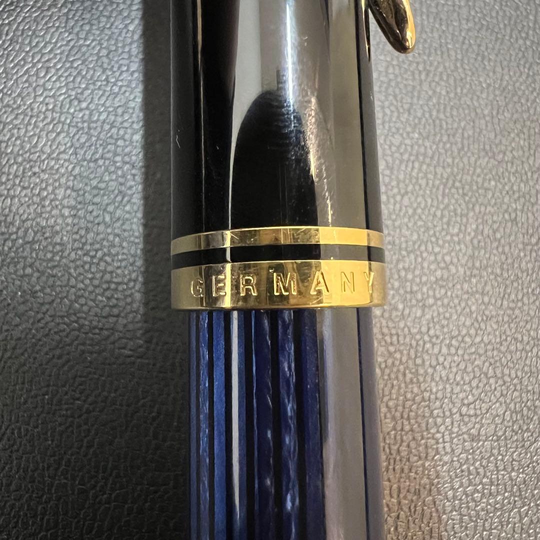 ペリカン万年筆中字ブルー縞スーベレーン18C-750 F正規輸入品