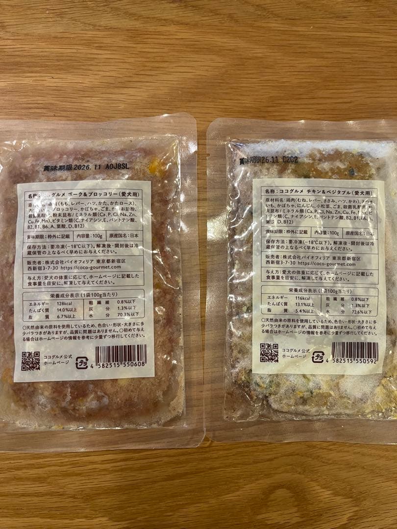 ココグルメ ドッグフード　ポーク、チキン、フィッシュ、ジビエ4種　計18袋