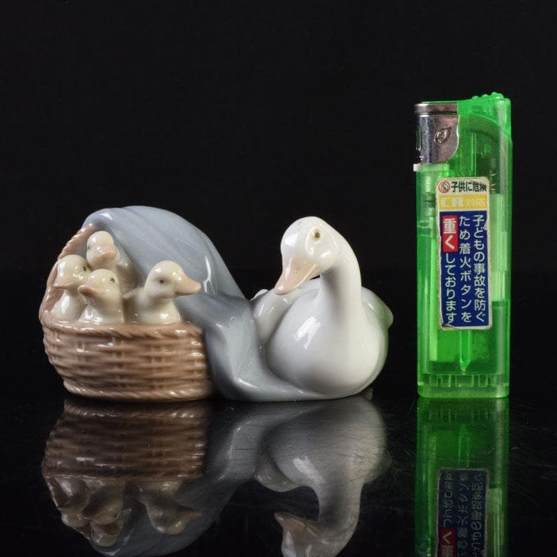 リヤドロ　LLADRO　アヒルの親子　置物　箱付　C　8710