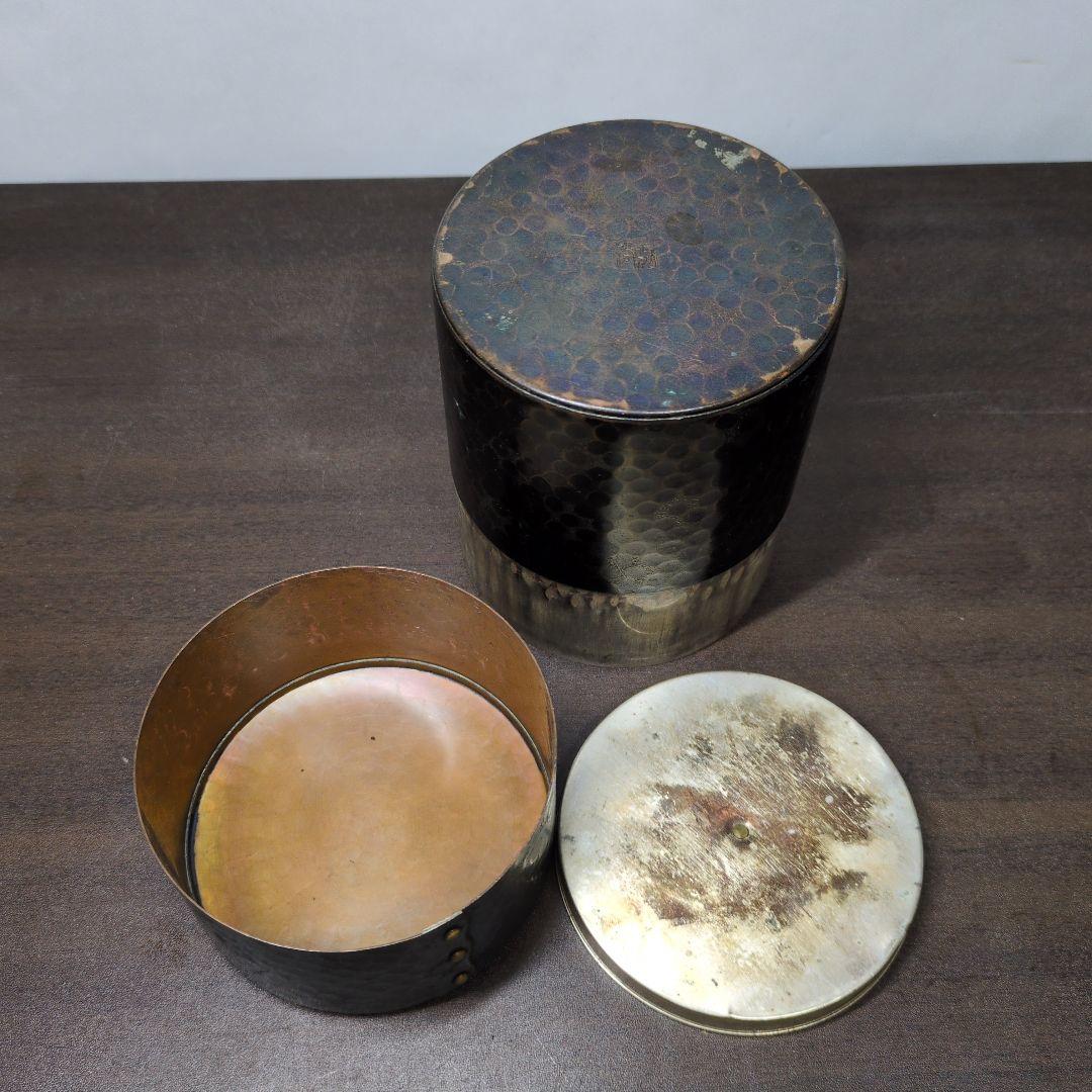 慶鐘堂造 錫製 草花文 茶心壺 ＆ 玉川堂 茶筒 2点セット